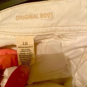 Size 12 original boot white American eagle jeans